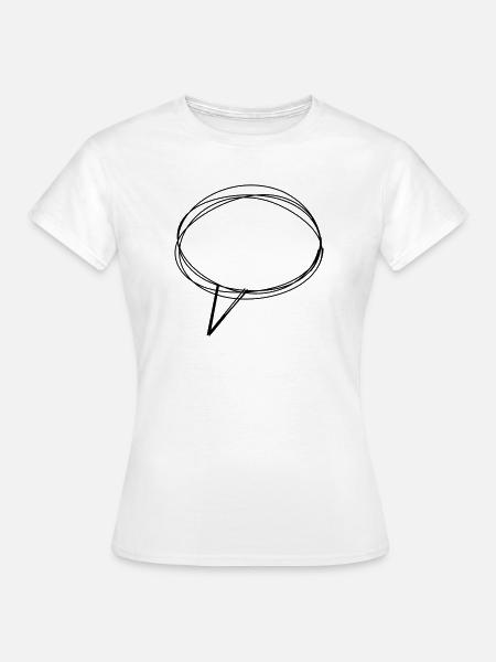 Sprechblase handgezeichnet - Frauen T-Shirt - Weiß