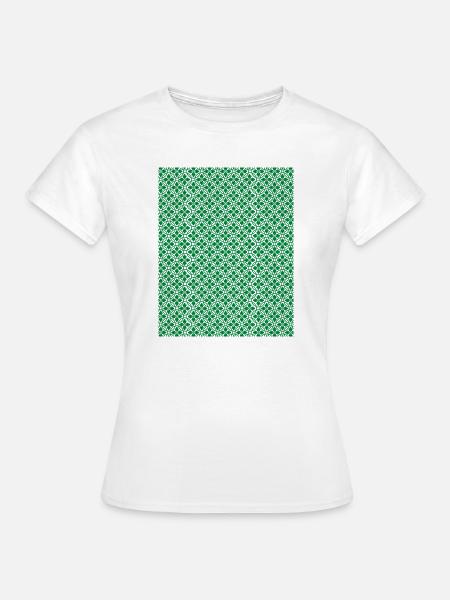 Grünes Kreisornament-Muster - Frauen T-Shirt - Weiß
