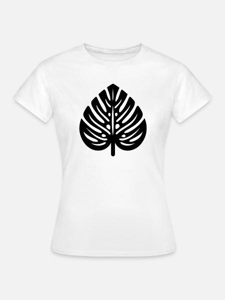 tropisches Blatt - Frauen T-Shirt - Weiß
