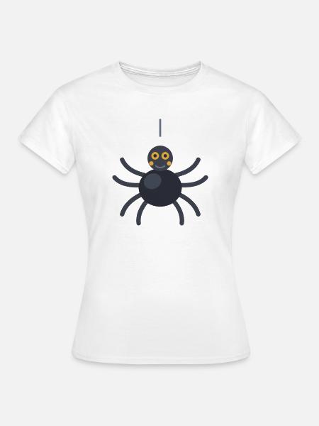 Niedliche Halloween-Spinne im Cartoon-Stil - Frauen T-Shirt - Weiß