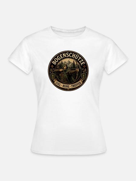 Bogenschütze – Ziel. Ruhe. Treffer. - Frauen T-Shirt - Weiß