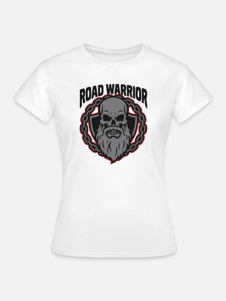 Totenkopf Biker Wappen Logo - Frauen T-Shirt - Weiß