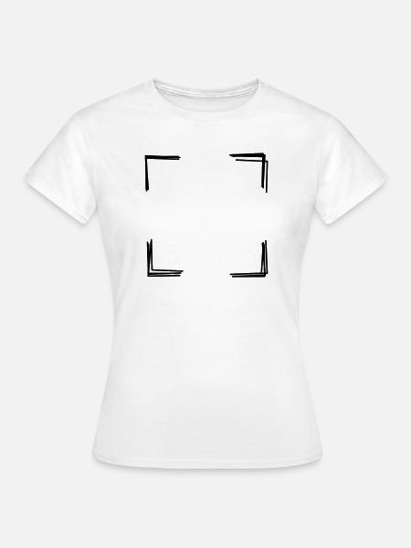 Rahmenecken handgezeichnet - Frauen T-Shirt - Weiß