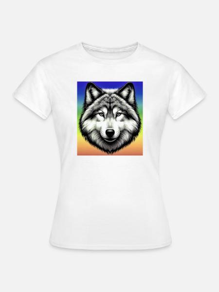 Wolf - Frauen T-Shirt - Weiß