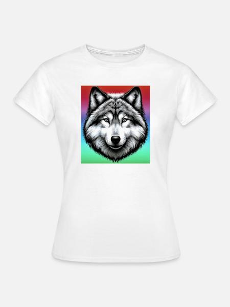 Wolf - Frauen T-Shirt - Weiß