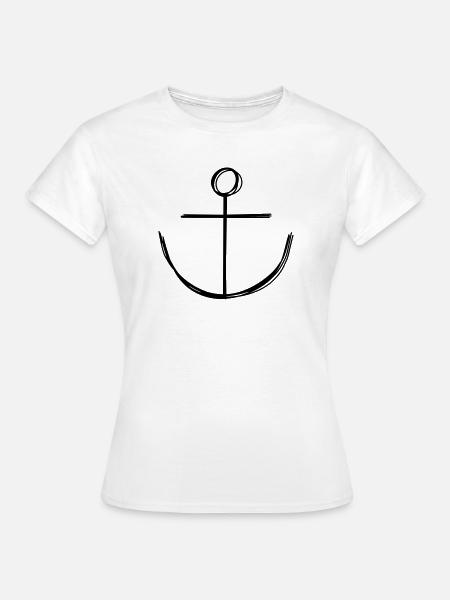 Anker handgezeichnet - Frauen T-Shirt - Weiß