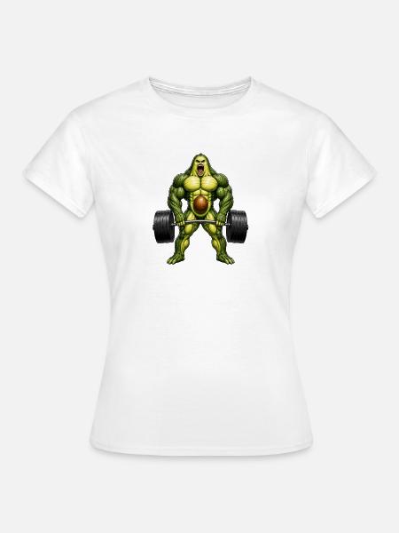 Avocado Gewichtheber Bodybuilder Fitness - Frauen T-Shirt - Weiß