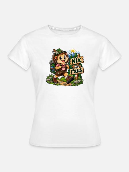 Igel wandert - Frauen T-Shirt - Weiß
