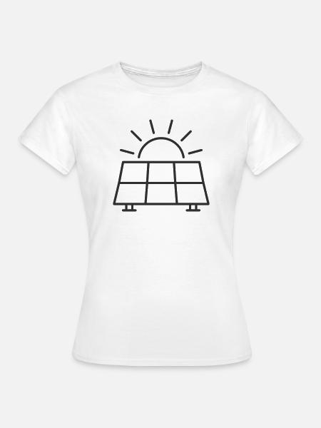 Solarpanel-Liniensymbol - Frauen T-Shirt - Weiß