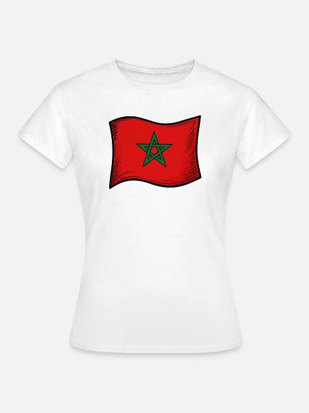 Marokko Fahne - Frauen T-Shirt - Weiß