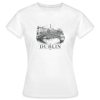 Dublin Ireland Vintage-Skizzenkunst - Frauen T-Shirt - Weiß - Vorne - AI Model Female 172 dark (172cm)