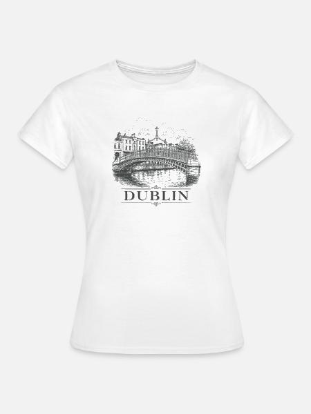 Dublin Ireland Vintage-Skizzenkunst - Frauen T-Shirt - Weiß