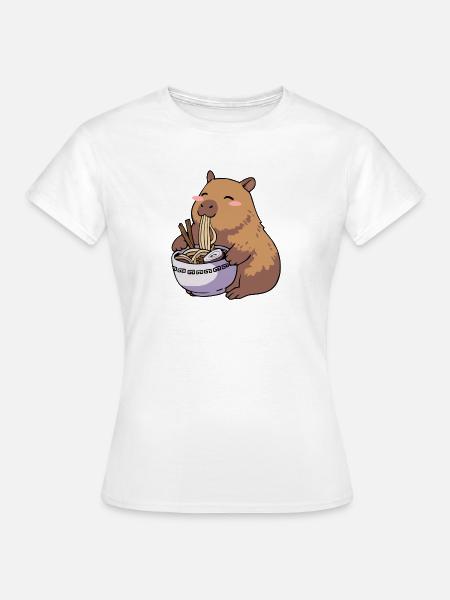 Kawaii Capybara Ramen essen - Frauen T-Shirt - Weiß