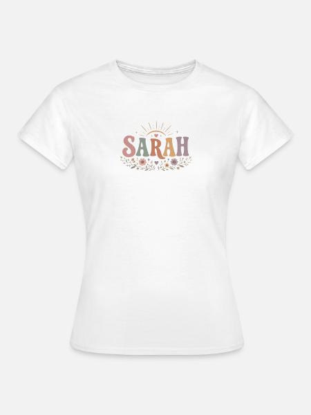Sarah Blütenkranz mit Sonnenstrahlen - Frauen T-Shirt - Weiß
