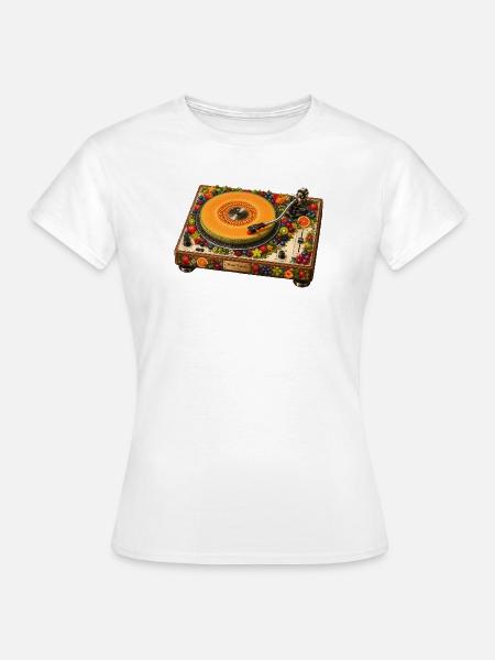 Fruchtiger Plattenspieler im Retro Style - Frauen T-Shirt - Weiß