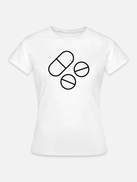 Symbol der Medikamenten-Pillen-Linie - Frauen T-Shirt - Weiß