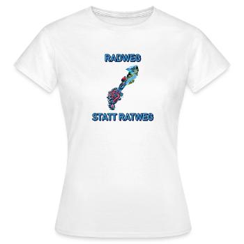 Radweg statt Ratweg - Frauen T-Shirt - Weiß - Vorne - AI Model Female 172 dark (172cm)