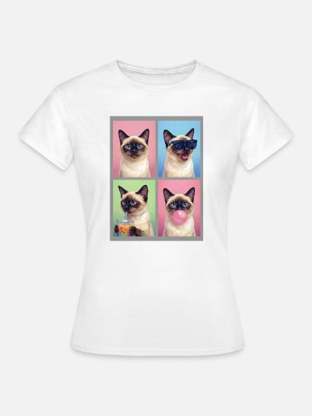 Katzen Siam Katze - Frauen T-Shirt - Weiß
