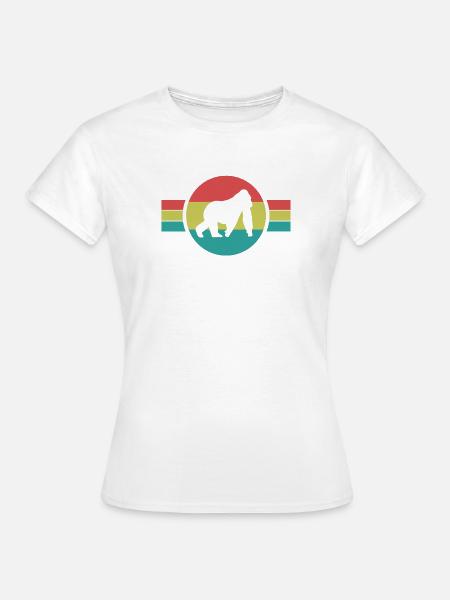 Affe Silhouette Retro - Frauen T-Shirt - Weiß