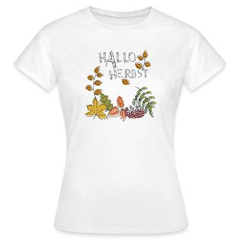 Hallo Herbst - Frauen T-Shirt - Weiß - Vorne - AI Model Female 172 dark (172cm)