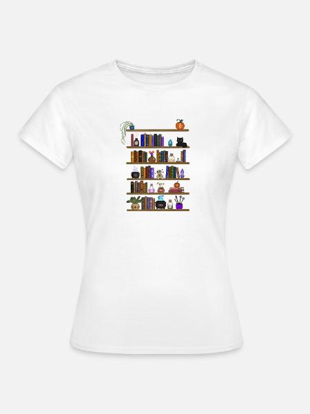 Verzaubertes Bücherregal - Frauen T-Shirt - Weiß