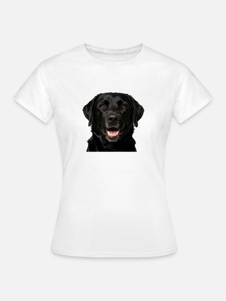 Schwarzer Labrador-Hundefront - Frauen T-Shirt - Weiß