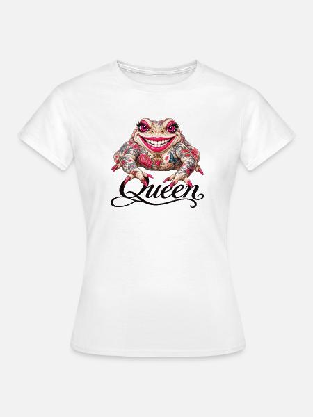 Queen-Tattoofrosch - Frauen T-Shirt - Weiß