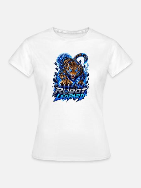 Robot Leopard – Cyber Leopard - Frauen T-Shirt - Weiß