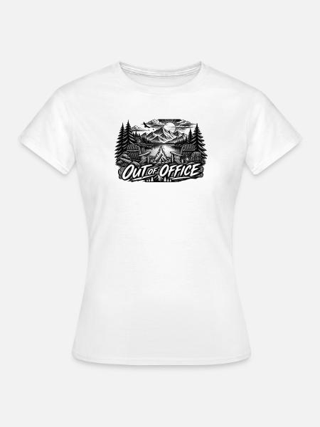 Abwesende Lagerfeuertreppe - Frauen T-Shirt - Weiß