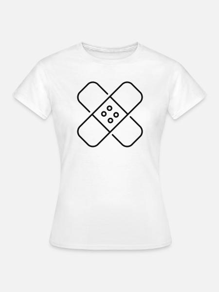 Klebeverband Medizinlinien-Symbol - Frauen T-Shirt - Weiß