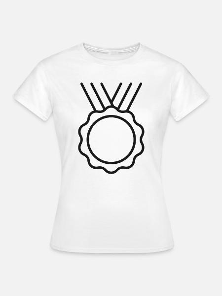 Medaillenabzeichen-Symbol - Frauen T-Shirt - Weiß