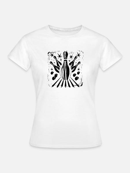 Bowling Grafik - Frauen T-Shirt - Weiß