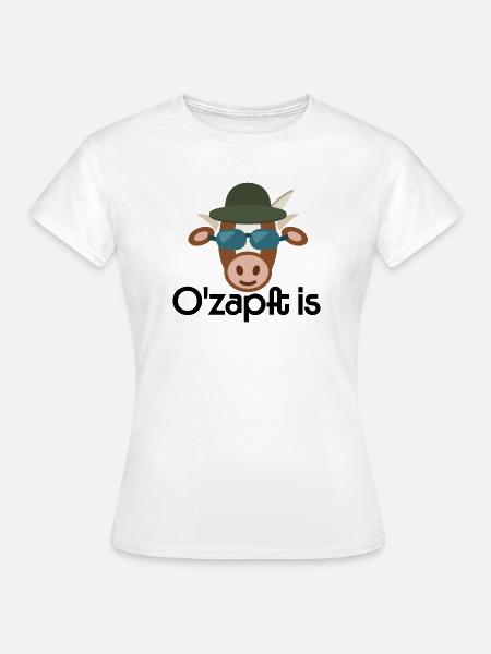O'zapft is Kuh - Frauen T-Shirt - Weiß