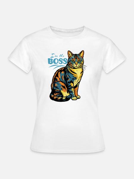 Ich bin der Chef Katzenprint - Frauen T-Shirt - Weiß