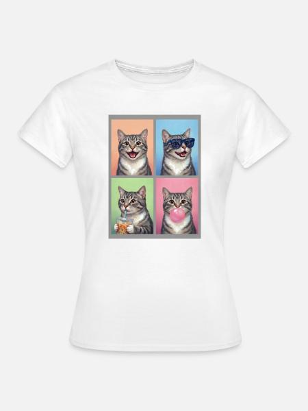 Katzen Graue Tabby Katze - Frauen T-Shirt - Weiß