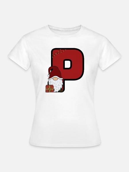 P mit Santa: Festlicher Weihnachtsgruß - Frauen T-Shirt - Weiß