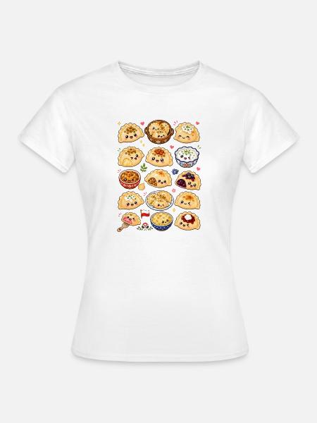 Kawaii Pierogi | Polnische Küche - Frauen T-Shirt - Weiß
