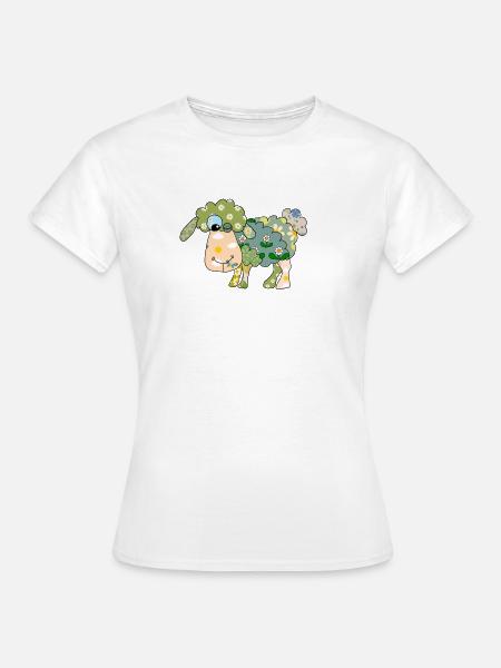 Verruecktes_buntes_Schaf - Frauen T-Shirt - Weiß