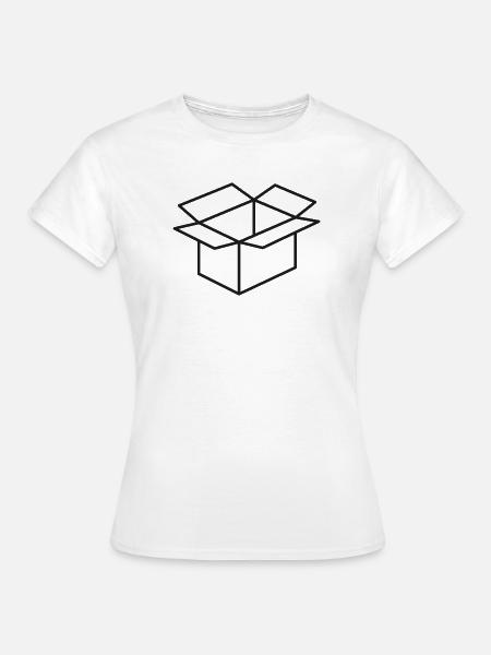 Symbol der Karton-Linie öffnen - Frauen T-Shirt - Weiß