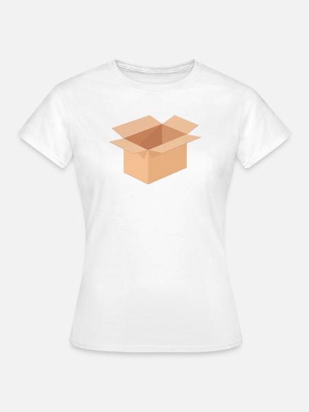 Offene Kartonillustration - Frauen T-Shirt - Weiß