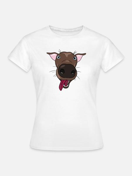 Verspielter Hund - Frauen T-Shirt - Weiß