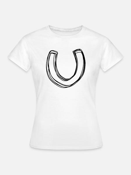 Hufeisen handgezeichnet - Frauen T-Shirt - Weiß