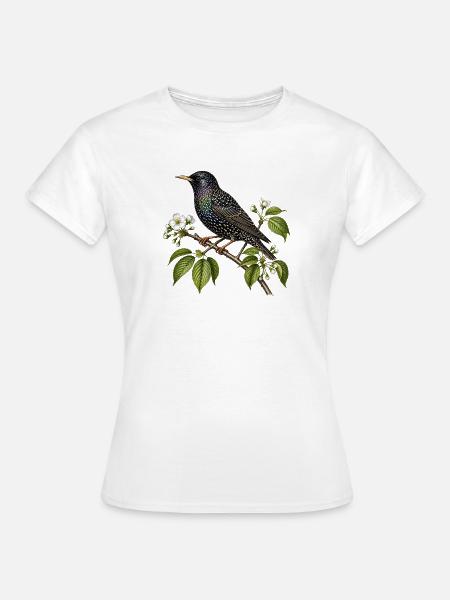 Europäischer Star – Sturnus vulgaris - Frauen T-Shirt - Weiß