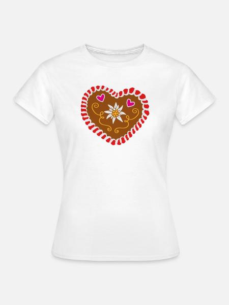 Lebkuchenherz - Frauen T-Shirt - Weiß