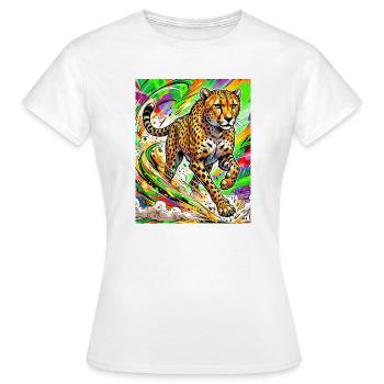 Gepard - Frauen T-Shirt - Weiß - Vorne - AI Model Female 172 dark (172cm)