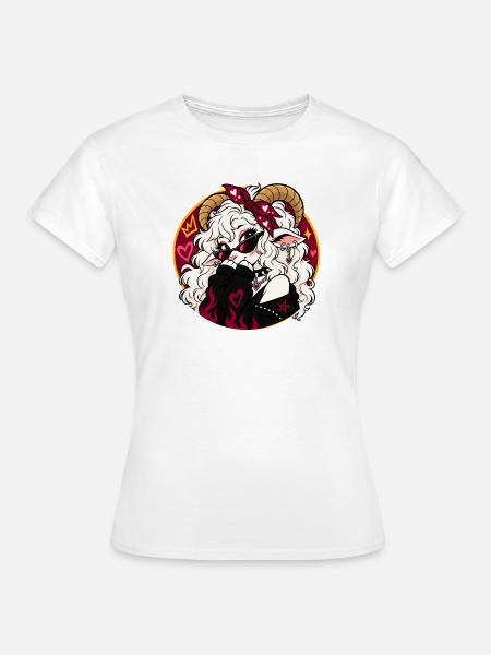 Shy Goth Goat Girl - Frauen T-Shirt - Weiß