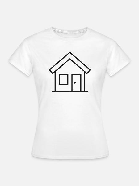 Haus-Startlinie-Symbol - Frauen T-Shirt - Weiß