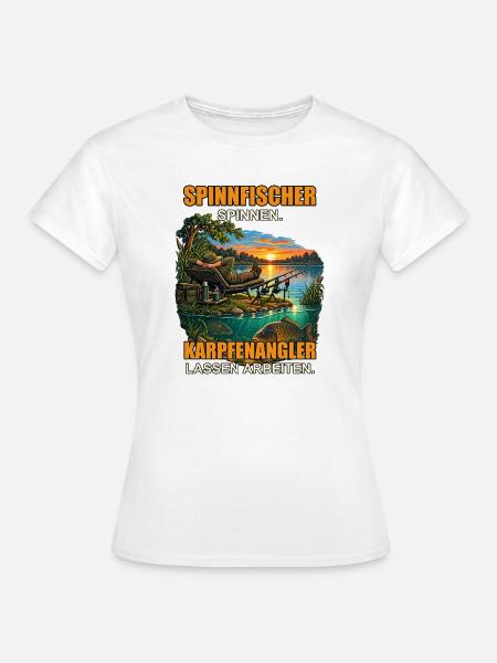 Karpfenangler lassen arbeiten - Frauen T-Shirt - Weiß