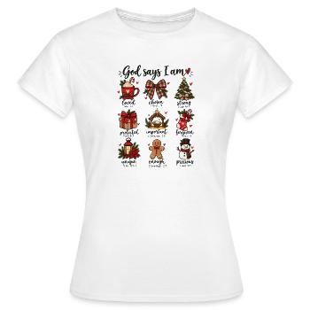 Gott Sagt Ich Bin Weihnachts-glaubenssymbole - Frauen T-Shirt - Weiß - Vorne - AI Model Female 172 dark (172cm)