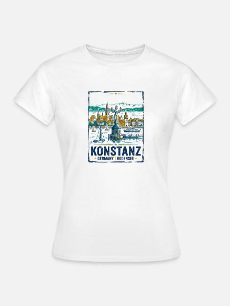 Konstanz Germany Bodensee Skyline Novelty For - Frauen T-Shirt - Weiß